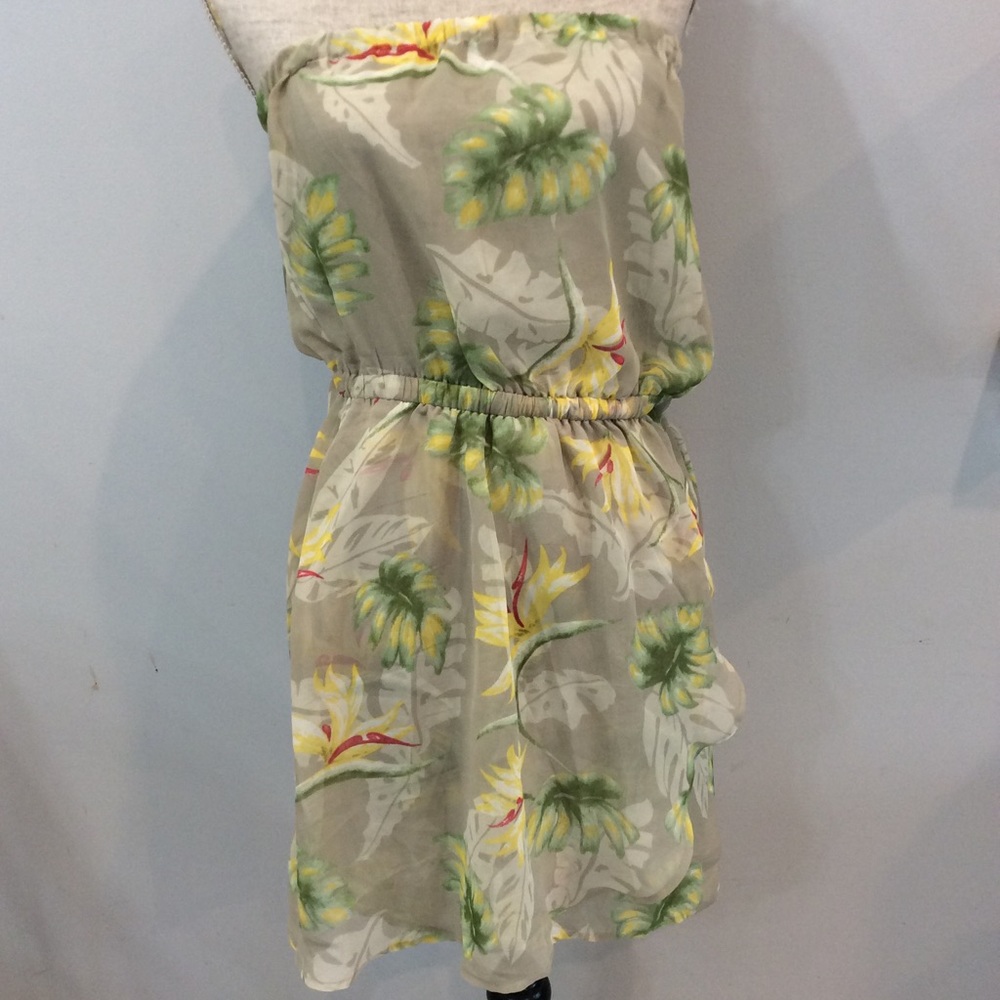 Sheer strapless beach cover up